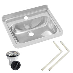 Wall Mounted Hand Basin -  1Tap Hole - Inc Wall Brackets, & Plug & Waste. 