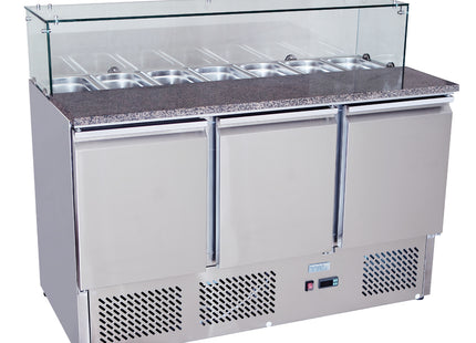 3 Doors Pizzatable Saladette Fridge 1365 Mm Esl3864