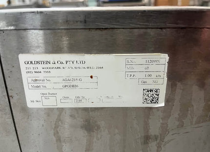 Goldstein GPGDB36 Gas Griddle 900mm