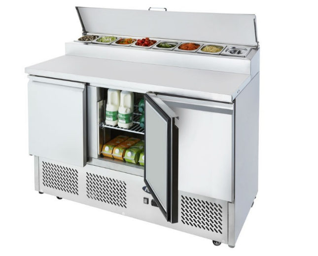 3 Doors Open Top Saladette Fridge 1365 Mm Esl3853