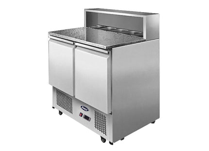 2 Doors Pizzatable Marble Top Saladette Fridge 900 Mm Esl3831