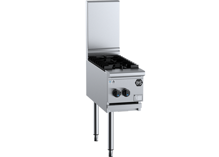 B+S Black Two Burner Boiling Top Left Side Wok Attachment
