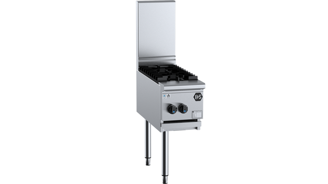 B+S Black Two Burner Boiling Top Left Side Wok Attachment
