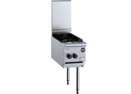 B+S Black Two Burner Boiling Top Right Side Wok Attachment