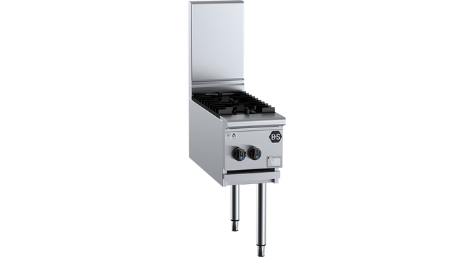 B+S Black Two Burner Boiling Top Right Side Wok Attachment