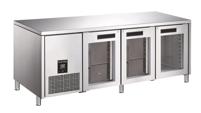 Glacian BCG61885 3 Door Slimline Fridge 660 Deep Glass Doors