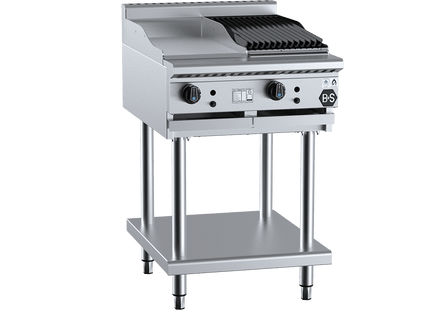 B+S Black Combination Boiling Tops - Combination 300mm Grill Plate &amp; 300mm Char Broiler