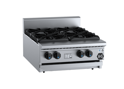 B+S Black Boiling Tops - Four Burner Boiling Top Bench Mounted