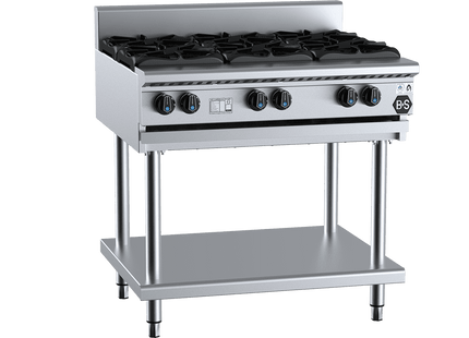 B+S Black Boiling Tops - Six Burner Boiling Top