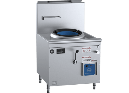B+S Black Waterless HiPac Wok Tables - Single Hole Waterless HiPac Wok