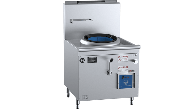 B+S Black Waterless HiPac Wok Tables - Single Hole Waterless HiPac Wok