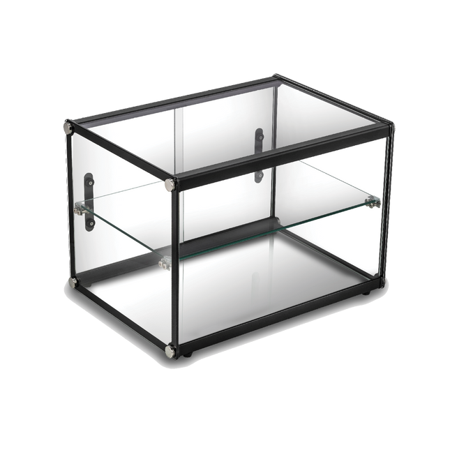 Exquisite Two Tiers Flat Glass Ambient Cake Display 