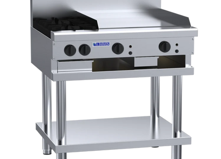 Luus Professional CS-2B6P 900mm Commercial Gas 2 Burner & 600mm Griddle Cooktop