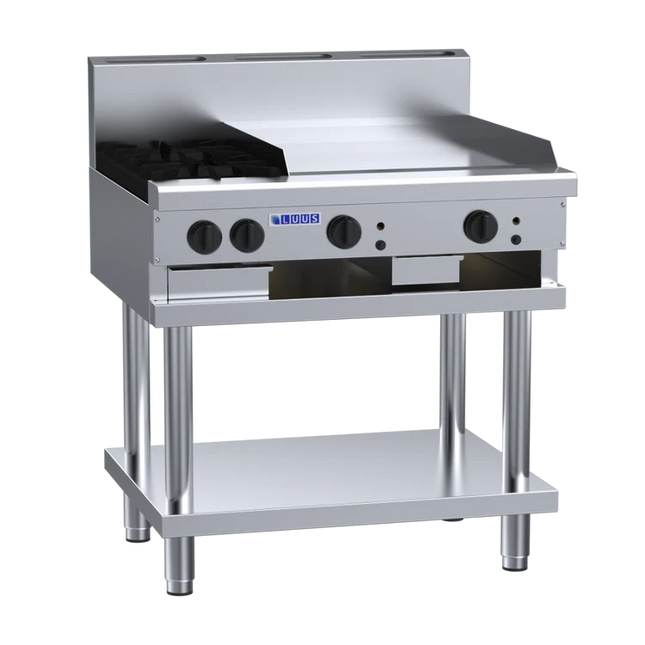 Luus Professional CS-2B6P 900mm Commercial Gas 2 Burner & 600mm Griddle Cooktop