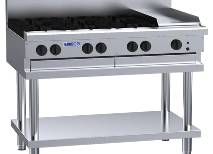 Luus Professional CS-6B3P 1200mm Commercial Gas 6 Burner & 300mm Griddle Cooktop