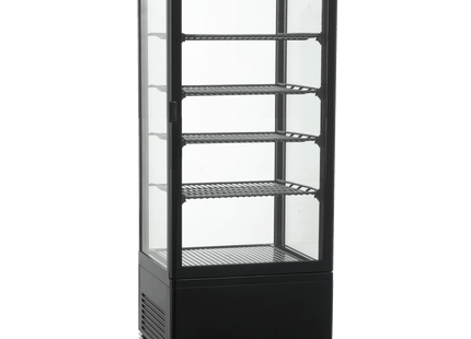 Exquisite CTD78 Four Sided Glass Counter Top Display Refrigerators Black with 2 corner LED 98 Litre