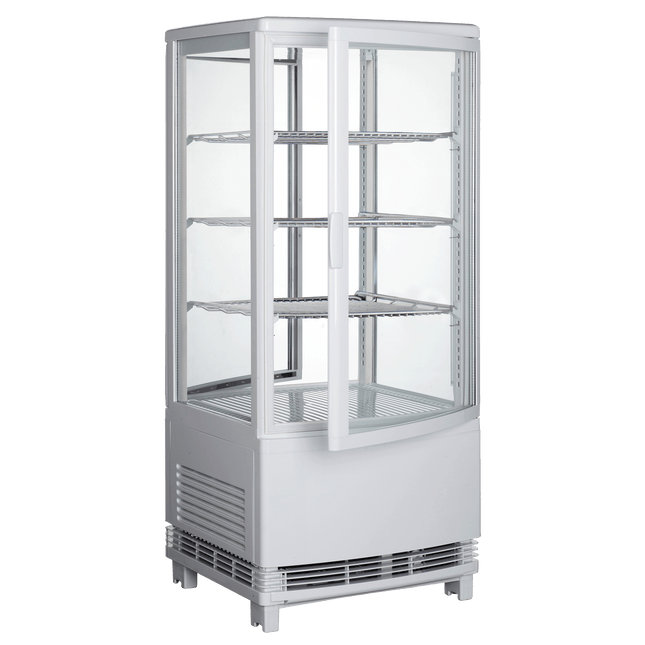 Exquisite CTD78 Four Sided Glass Counter Top Display Refrigerators White with 2 corner LED 86 Litre