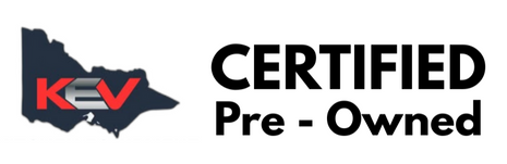 Kitchen Equipment Victoria KEV logo with 'Certified Pre-Owned' text on a white background
