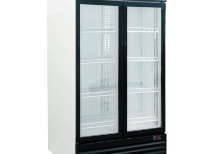 Exquisite DC1000P Two Glass Doors Upright Display Refrigerators White 1000 Litre
