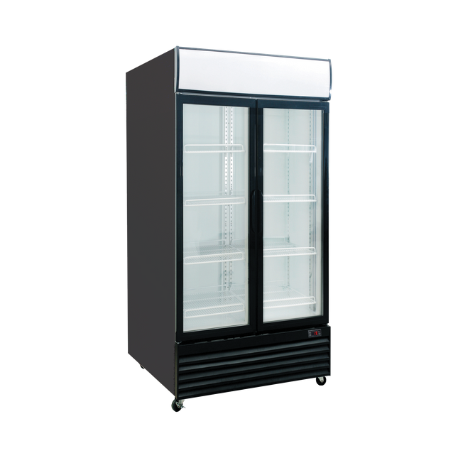 Exquisite DC1000P Two Glass Doors Upright Display Refrigerators
