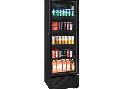 Exquisite DC150 One Glass Doors Upright Display Refrigerators Black 140 Litre