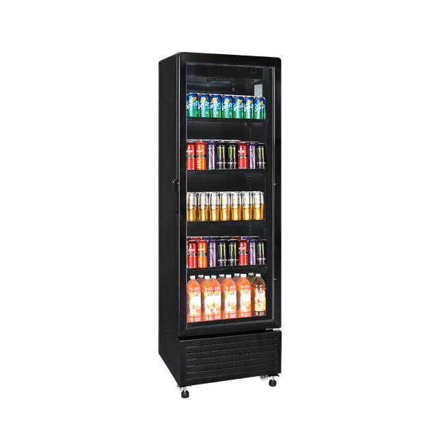 Exquisite DC150 One Glass Doors Upright Display Refrigerators Black 140 Litre