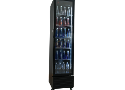 Exquisite DC230 One Glass Doors Upright Display Refrigerators Black 217 Litre