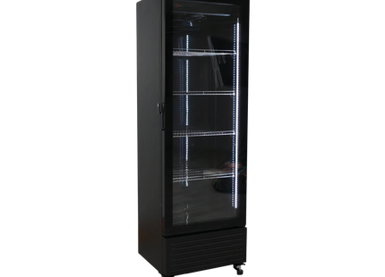 Exquisite DC360 One Glass Doors Upright Display Refrigerators Black 347 Litre