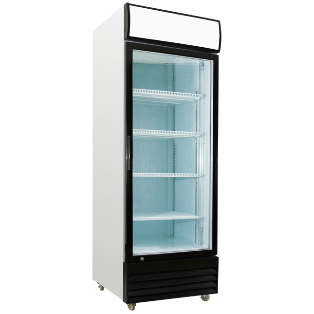 Exquisite DC400P One Glass Door Upright Display Refrigerators White 400 Litre