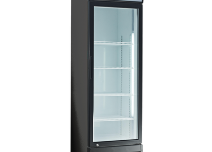 Exquisite DC400P One Glass Door Upright Display Refrigerators Black 400 Litre