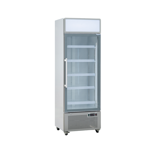 Exquisite DC440P One Glass Door Upright Display Refrigerators White 420 Litre