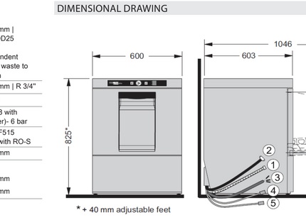 Hobart ECOMAXPLUSF515-D Undercounted Dish & Glasswasher