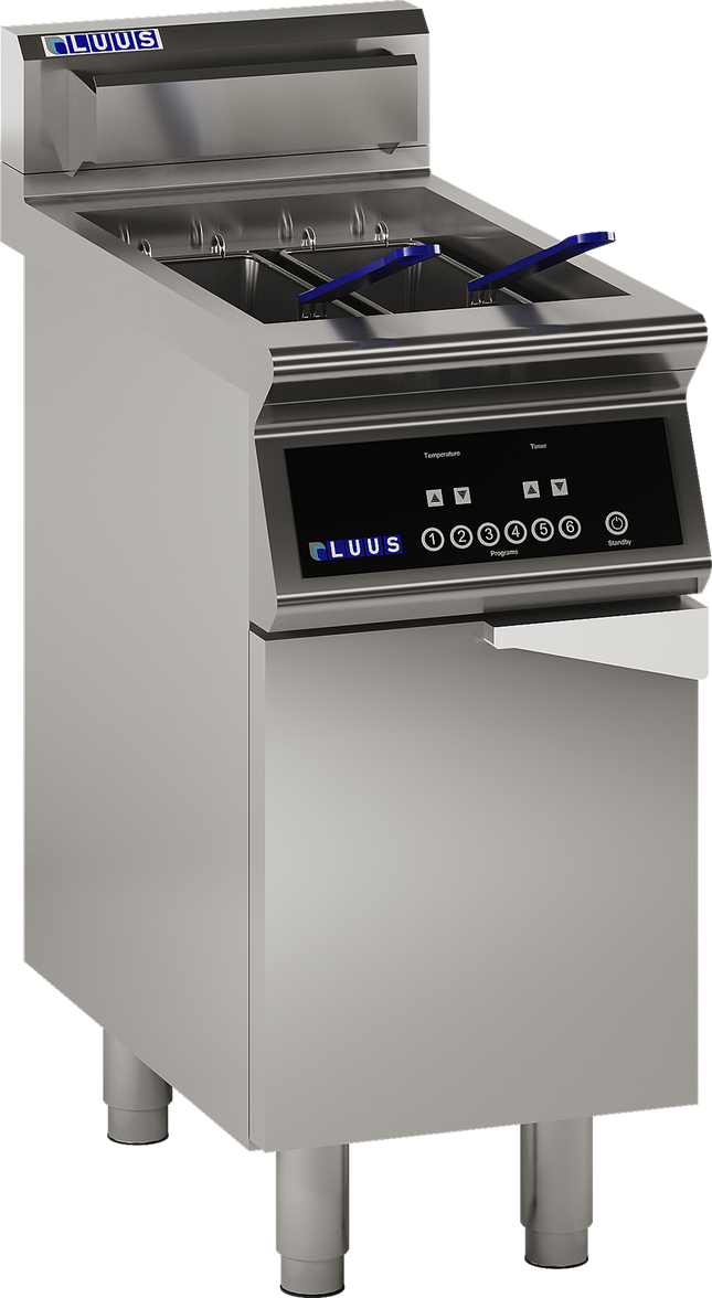 Luus EBF-40-B 400mm Commercial Induction 2 Basket Benchtop Deep Fryer