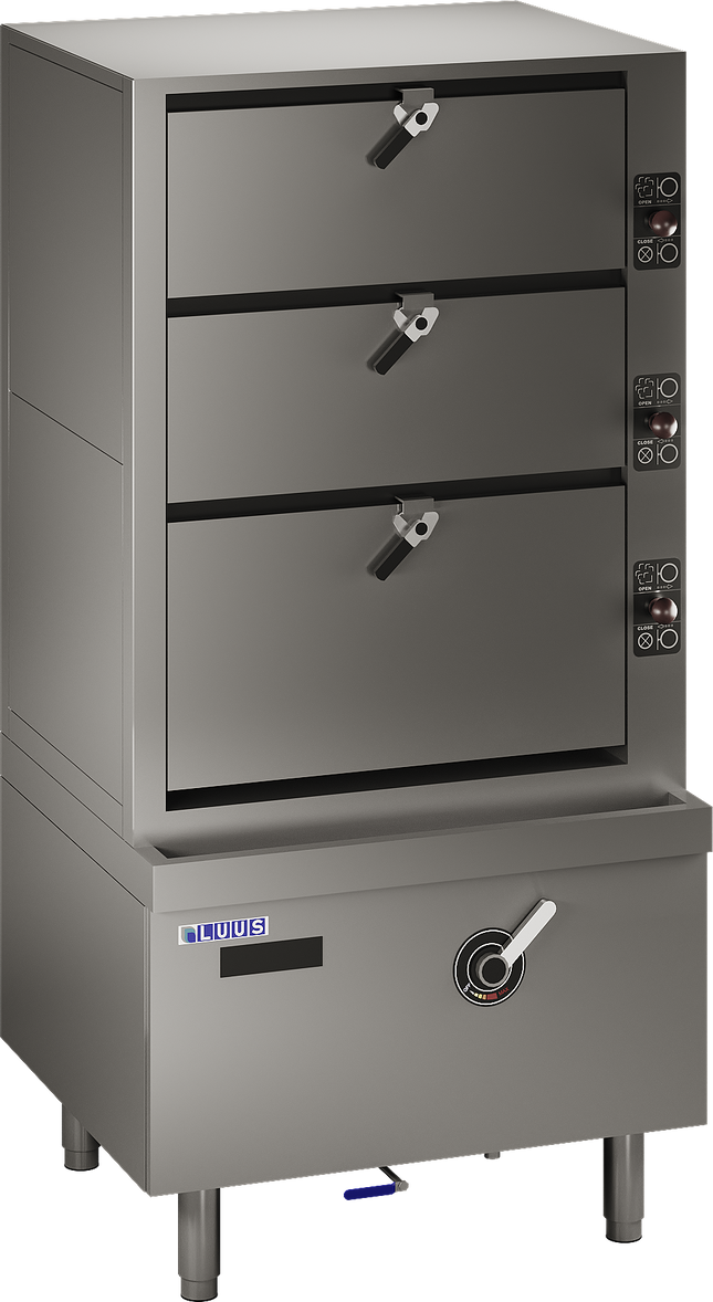 Luus ESC-90 900mm Commercial 3 Tier Induction Steam Cabinet