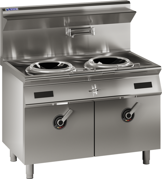 Luus ESW-2C 1200mm 2 Hole Commercial Induction Wok Double Ring