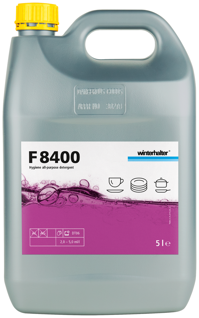 20006969 F8400 General Purpose Liquid Heavy Duty Dishwashing Detergent - 2x5 Litre