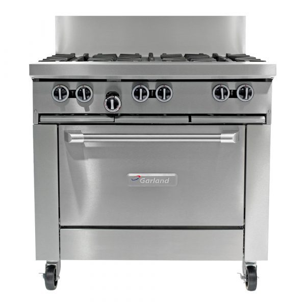 Garland Restaurant Range 900mm Wide 6 Burner w Oven Nat Gas