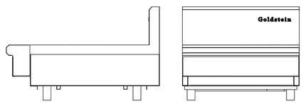 Goldstein GIB12-X | Stainless Steel | Infill Bench | 12'' Infill Bench | Top Assembly