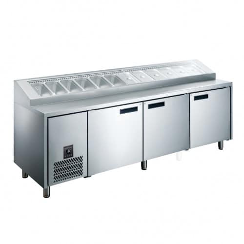 Glacian HPB2476 Pizza Prep Fridge with 3 Door Equipment