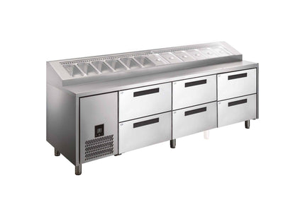 Glacian HPB2476DDD Pizza Prep Chiller with 6 Drawers