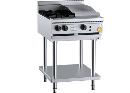 K+ Combination Boiling Tops - Combination Two Open Burners &amp; 300mm Grill Plate