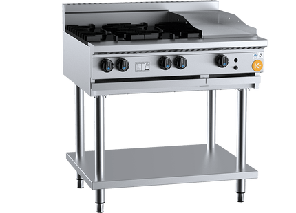 K+ Combination Boiling Tops - Combination Four Open Burners &amp; 300mm Grill Plate