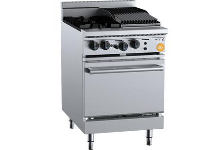 K+ Combination Ovens - Oven with Two Open Burners &amp; 300mm Char Broiler