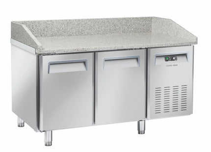 Saltas MPB0020 Marble Top Pizza Fridge 2 Door