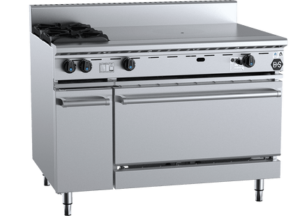 B+S Black Target Top - Combination Oven with Two Open Burners &amp; 900mm Target Top