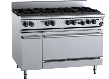 B+S Black Ovens Range - Eight Burner Oven