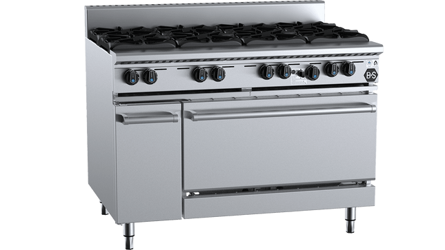 B+S Black Ovens Range - Eight Burner Oven