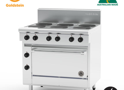Goldstein PE6S28FF-X Electric Oven Range, 6 Solid Plates, Fan Forced Oven