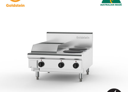 Goldstein PEB12G2S-X Electric Cooktop, 2 Solid Plates & 289mm Griddle