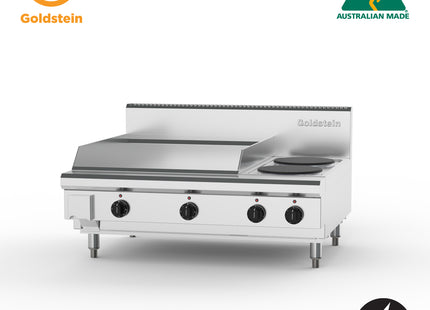 Goldstein PEB24G2S-X Electric Cooktop, 2 Solid Plates & 605mm Griddle